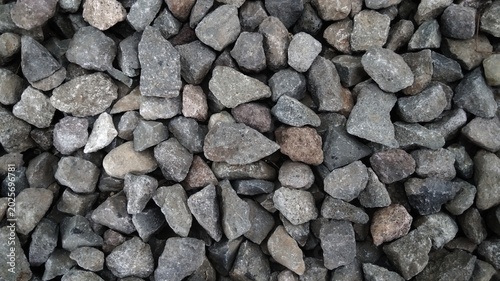 Bild auf Leinwand ​Top view of gray crushed stones background