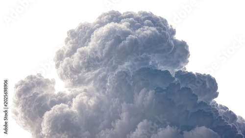 Bild auf Leinwand Massive cumulonimbus cloud formation detailed texture, isolated on transparent b
