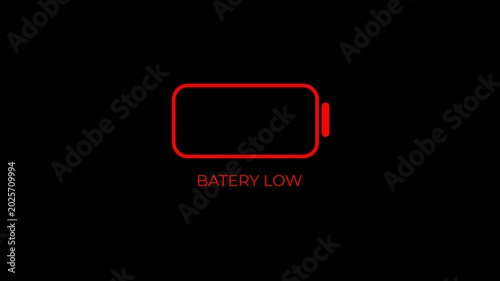 Mobile phone battery fast charging animation with alpha channel, abstract low battery charg status indicator animation in futuristic glowing polygonal style, digital battery charge 4k animation.
