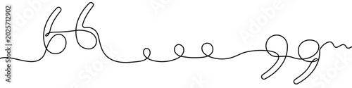 Foto Quotation marks in one line art style
