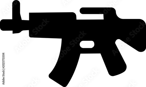 Tableau sur toile Rifle gun firearm icons, military weapon vector pack, automatic rifle silhouette