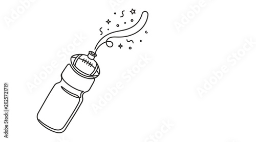 Minimalist Line Art Vector Illustration of a Sports Water Bottle