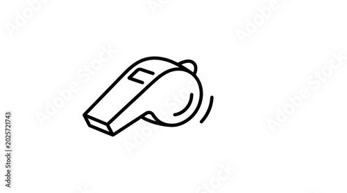 Minimalist Line Art Vector Whistle Icon