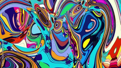 Vibrant abstract multicolored swirl pattern with dynamic shapes