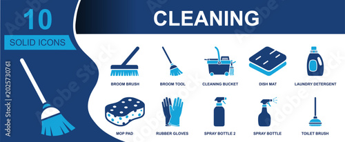 Bild auf Leinwand Cleaning icon set