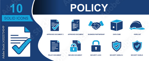 Φωτογραφία Policy icon set