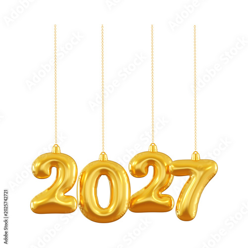 photo  - Creative 2027 Typography Collection Set with Modern Colorful 3D New Year Design Elements (2)