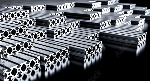 Aluminum extrusion profiles 3d industrial