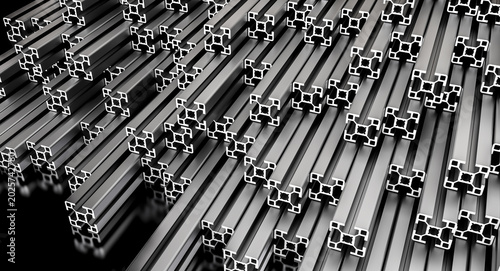 Aluminum extrusion profiles 3d background