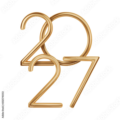 photo  - Creative 2027 Typography Collection Set with Modern Colorful 3D New Year Design Elements