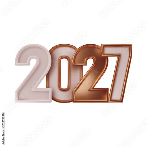 photo  - Creative 2027 Typography Collection Set with Modern Colorful 3D New Year Design Elements