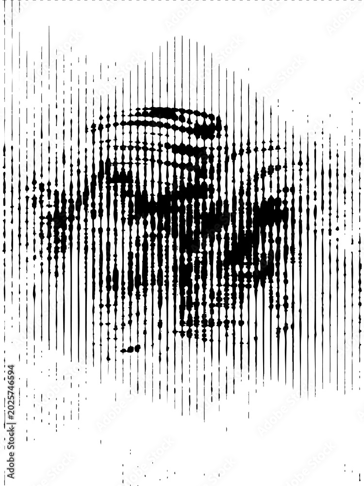 Obraz premium Abstract grunge halftone overlay. Noisy black stain texture and stripes. Rough vintage overlay