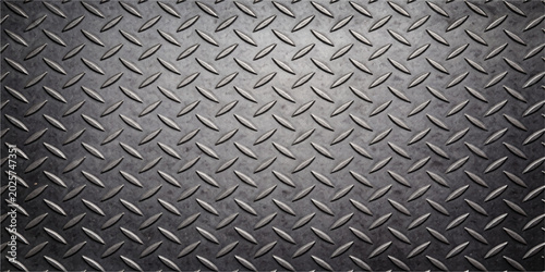 Photos Industrial Steel Diamond Plate Texture with Raised Pattern and Smooth Metallic S