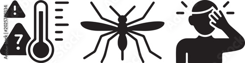 Foto Medical mosquito prevention vector icon set, healthcare malaria protection symbo