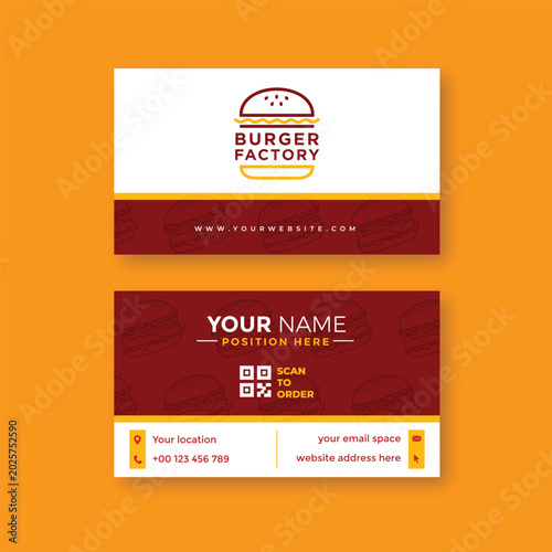 Burger business card design template