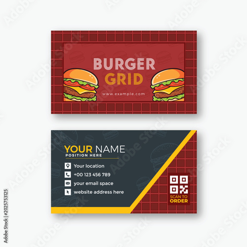 Burger business card design template