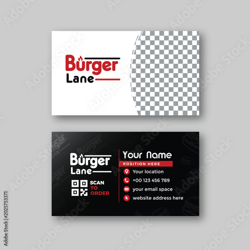 Burger business card design template