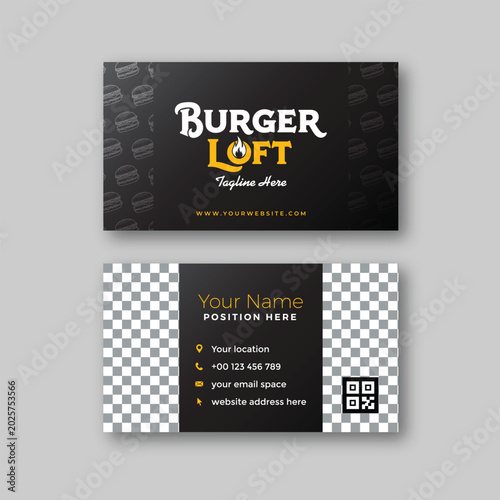 Burger business card design template
