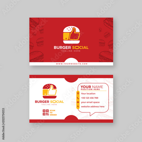 Burger business card design template