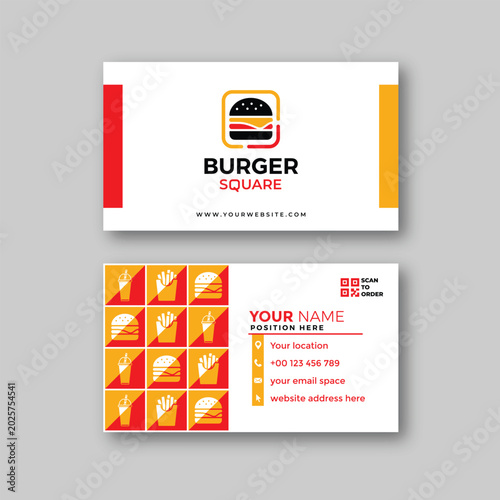 Burger business card design template