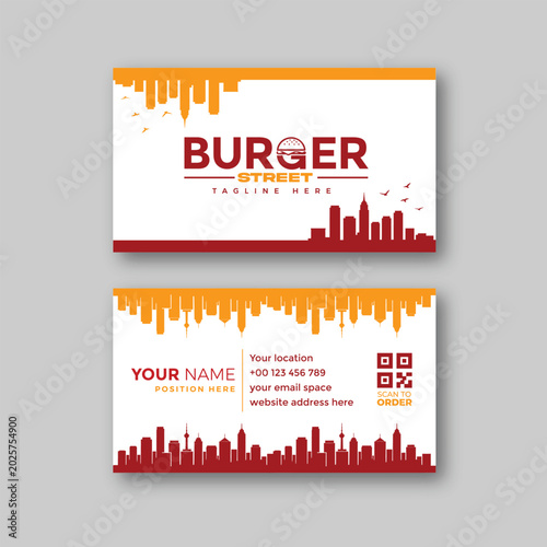 Burger business card design template