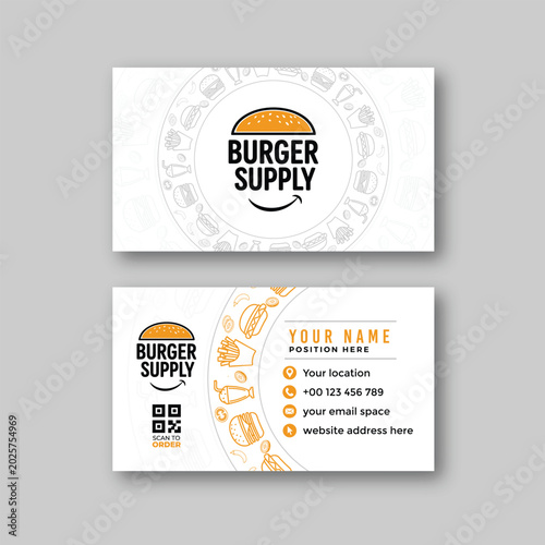 Minimalist burger business card template