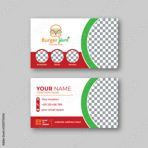 Burger business card design template