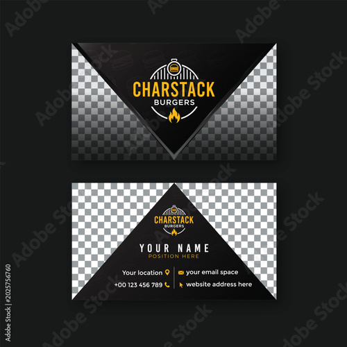 Burger business card design template
