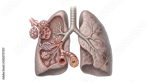 COPD Chronic Obstructive Pulmonary Disease Illustration