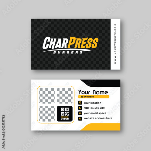 Burger business card design template
