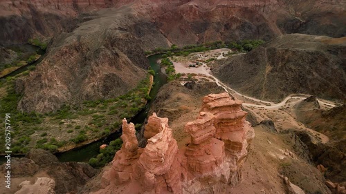 Aerial View of Charyn Canyon National Park in Kazakhstan