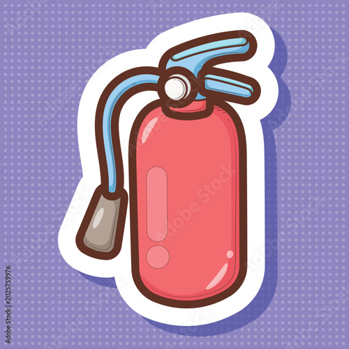 Fire Extinguisher Pop Art Vector Illustration
