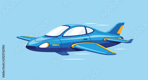 Futuristic Flying Car Airplane Hybrid.