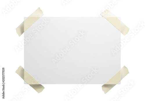 Blank paper with tape corners
