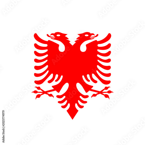 Bild auf Leinwand Albanian double-headed Eagle red emblem featured on the flag of Albania