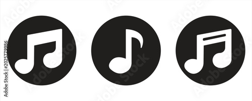 Canvas Print Flat vector icon for a musical note, song, melody, or tone, suitable for music apps and websites