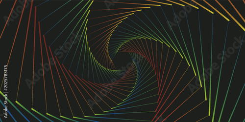 Quadro su tela Rotating Movement and 3D Illusion in Abstract Op Art Design