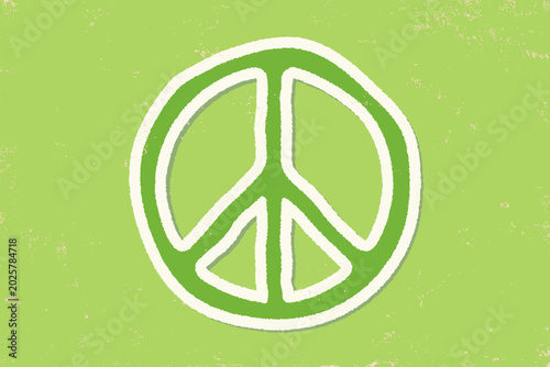 Schilderij op canvas Vector retro poster of Peace symbol in retro groovy style