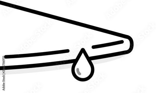 delicate drop water clings edge sleek metallic surface soft diffused morning light