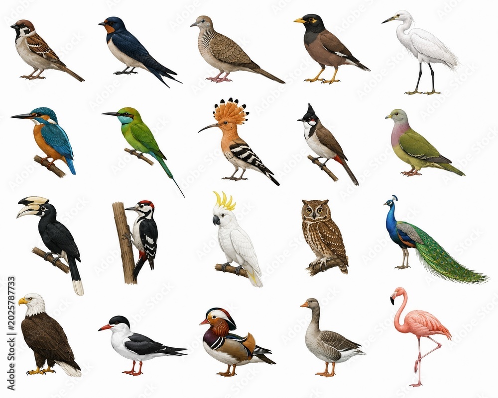Obraz premium collection of birds