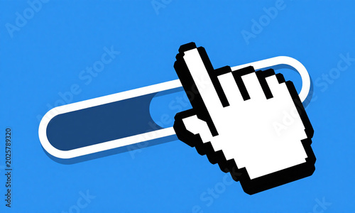 shot sleek grey arrow cursor hovering loading animation bright blue background