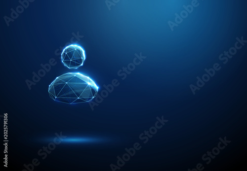 Bild auf Leinwand 3D blue avatar icon