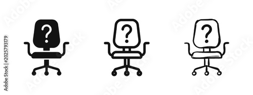 Vászonkép Office chair with question mark icon symbolizing vacancy or hiring set