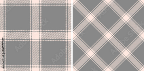 Classic plaid pattern. Gray and light pink checkered designs. Great for backgrounds, textiles, apparel,  crafting. Timeless style for many applications.