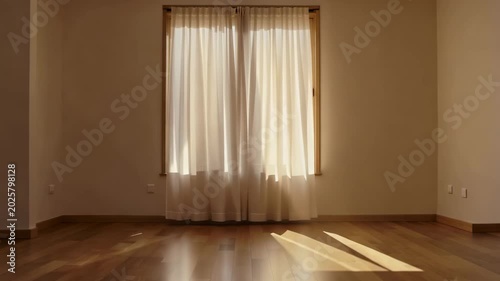 Sunlight Through Window Curtain Minimal Room 4K