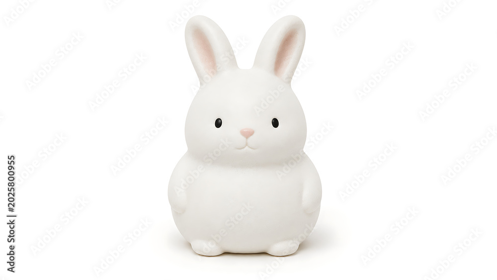 Obraz premium Minimal White Bunny Figurine Isolated