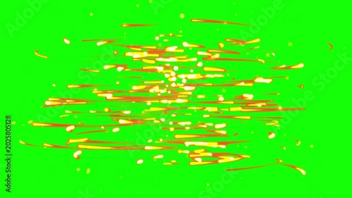 Golden confetti particles exploding on transparent background in slow motion