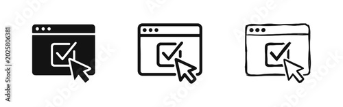 Fotografía Website Checkmark Selection Cursor Icon Set