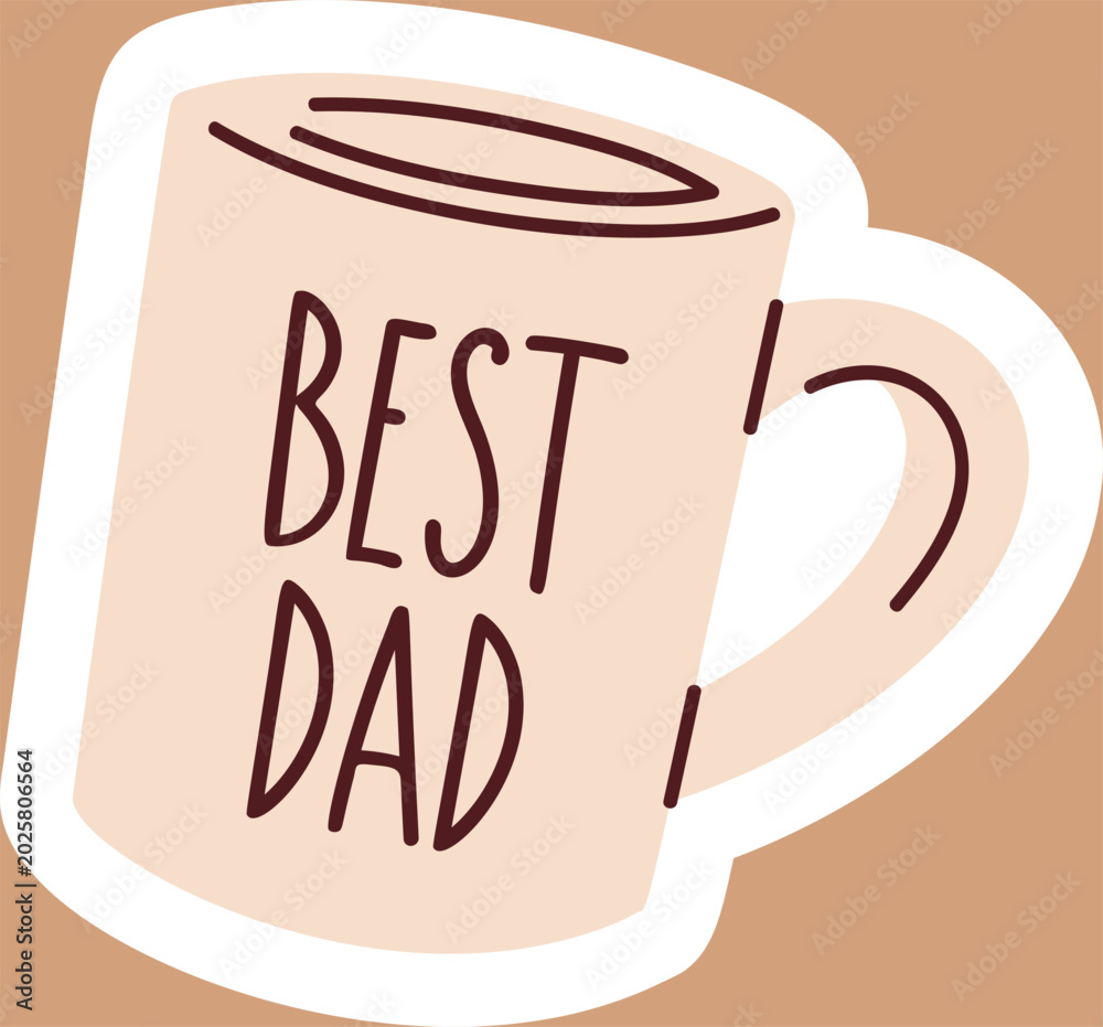 Fototapeta premium Mug With Best Dad Lettering Cartoon