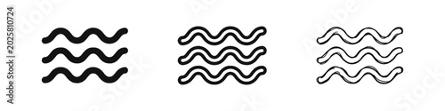 Photography Water wave and sea ripple icon set for nature and weather